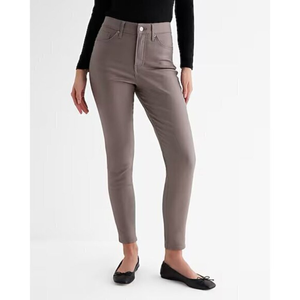 High Waisted Iron Coated Skinny Jeans NWT